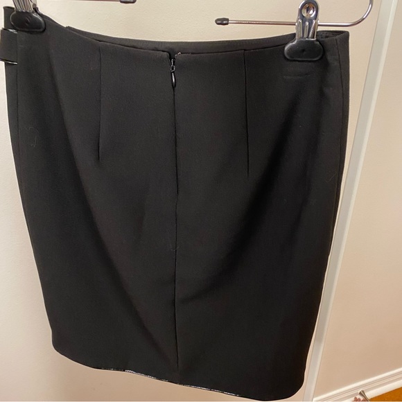 White House Black Market Faux Wrap Skirt with Leather Trim - Picture 4 of 4
